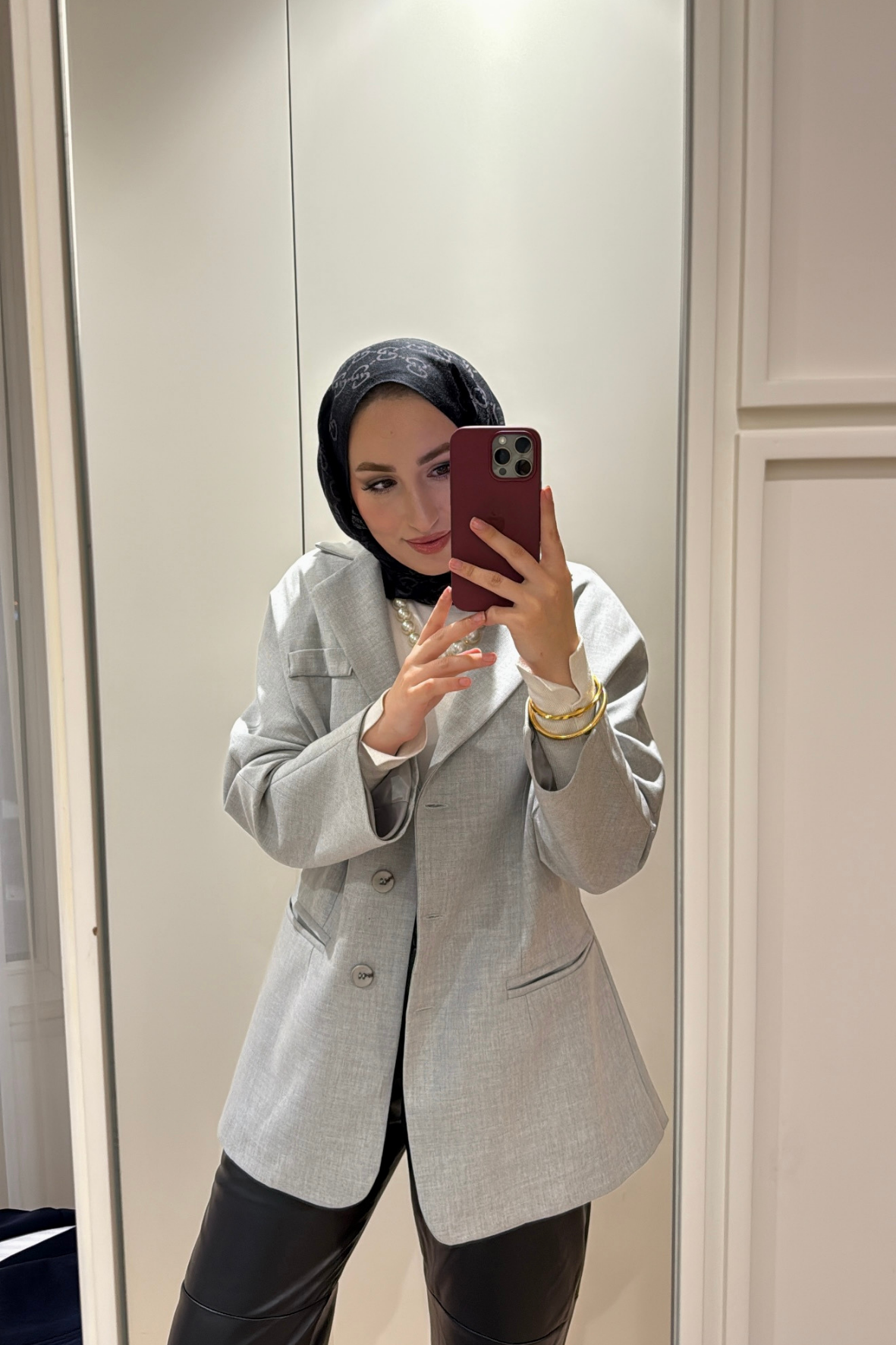 Reyna Viskon Ceket-Açık Gri