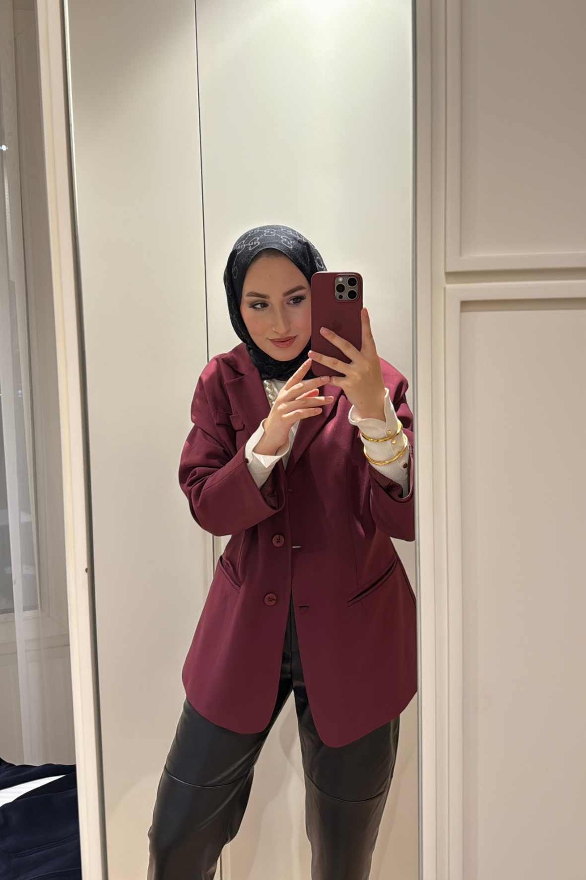 Reyna Viskon Ceket-Bordo