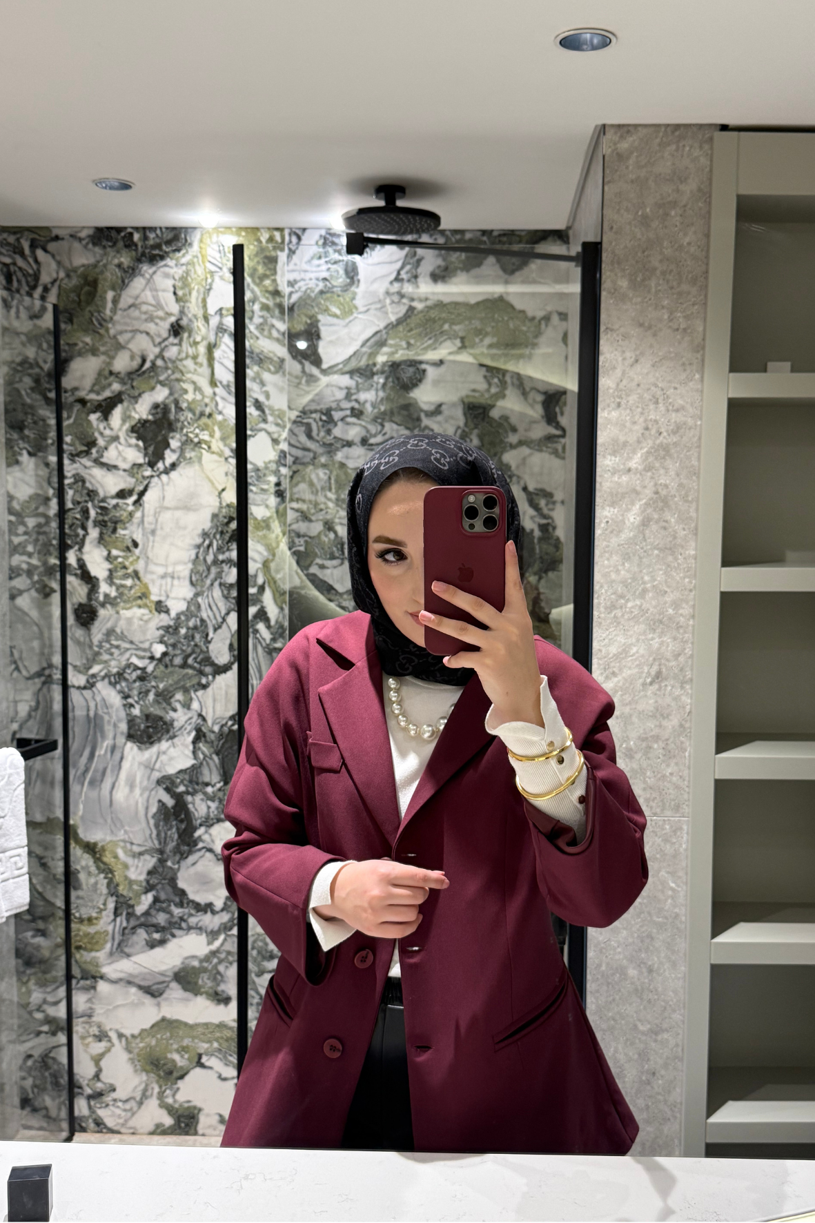 Reyna Viskon Ceket-Bordo