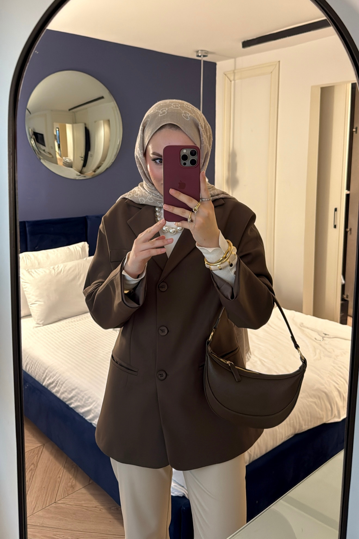 Reyna Viskon Ceket-Kahverengi