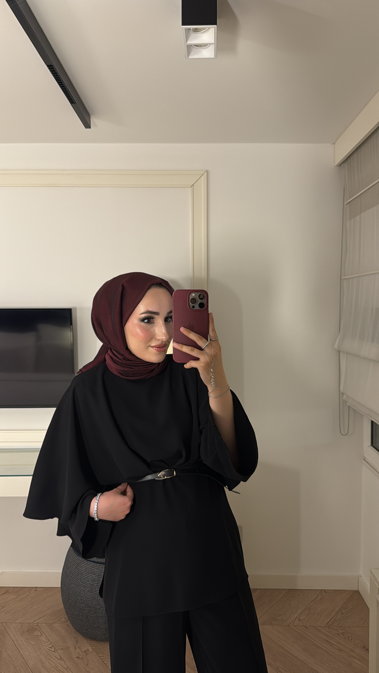 Semila Pelerin Detaylı Pantolon Takım - Siyah 