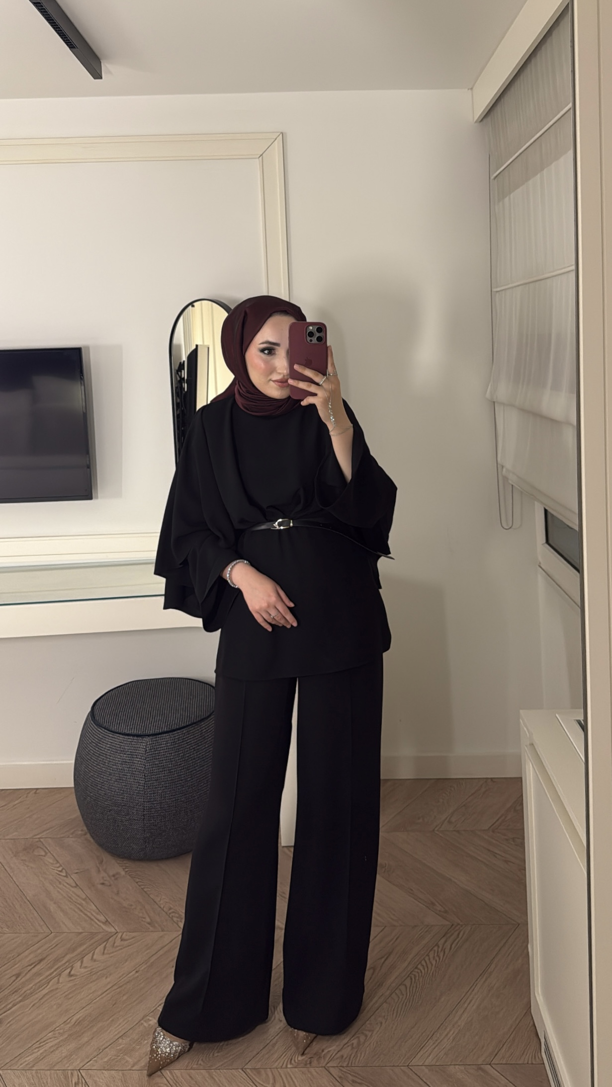 Semila Pelerin Detaylı Pantolon Takım - Siyah 