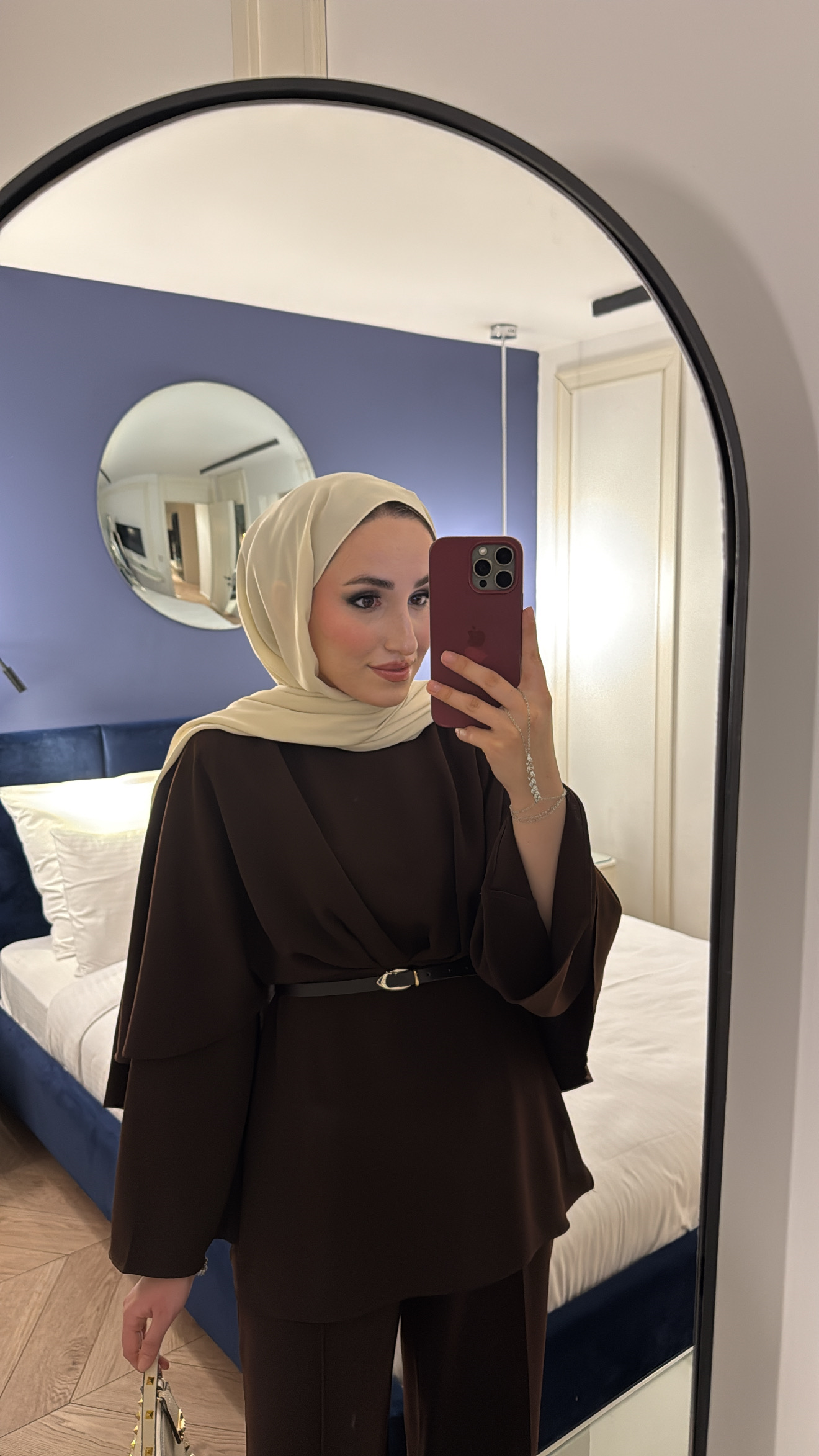 Semila Pelerin Detaylı Pantolon Takım - Kahve 