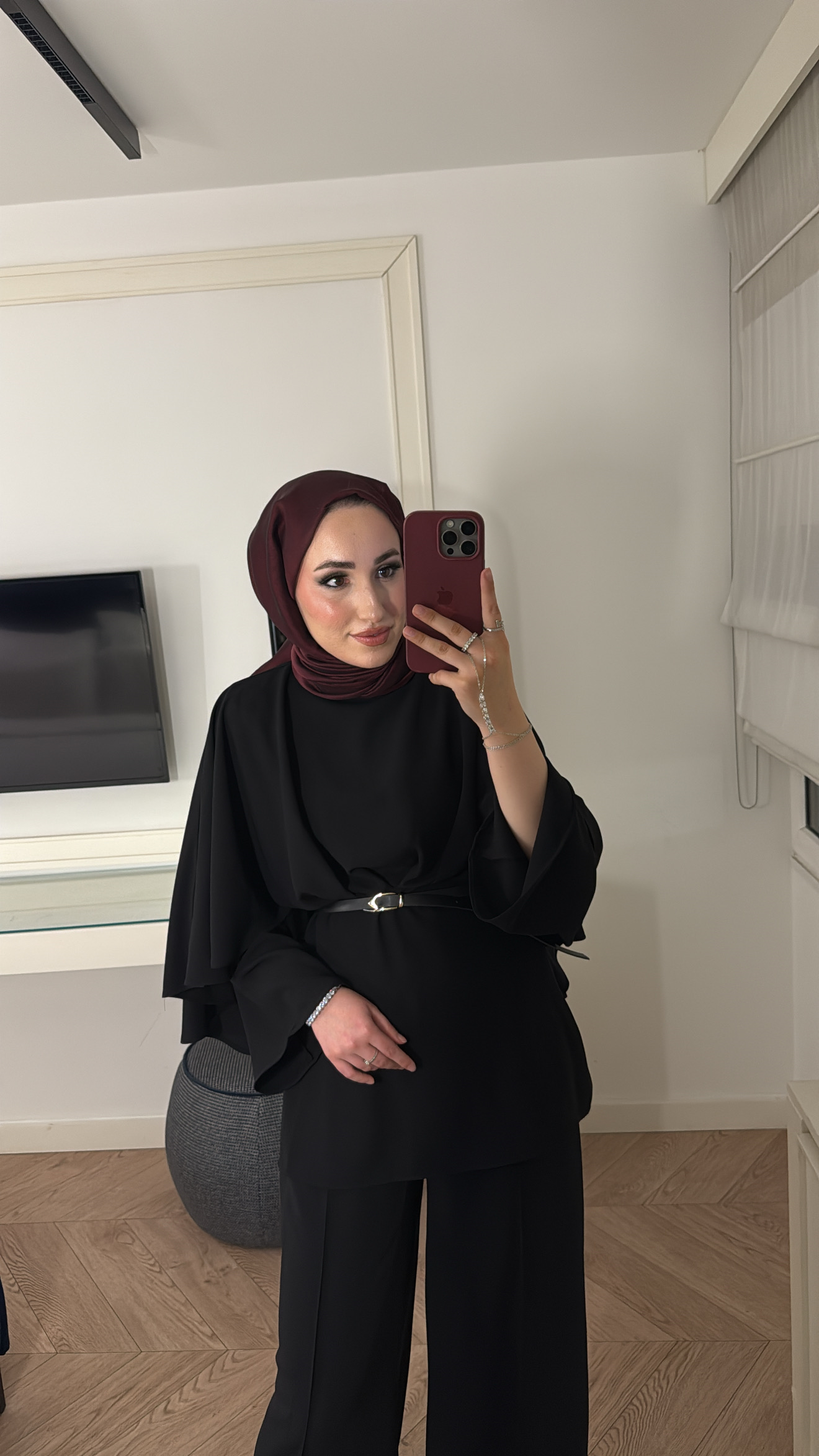 Semila Pelerin Detaylı Pantolon Takım - Siyah 