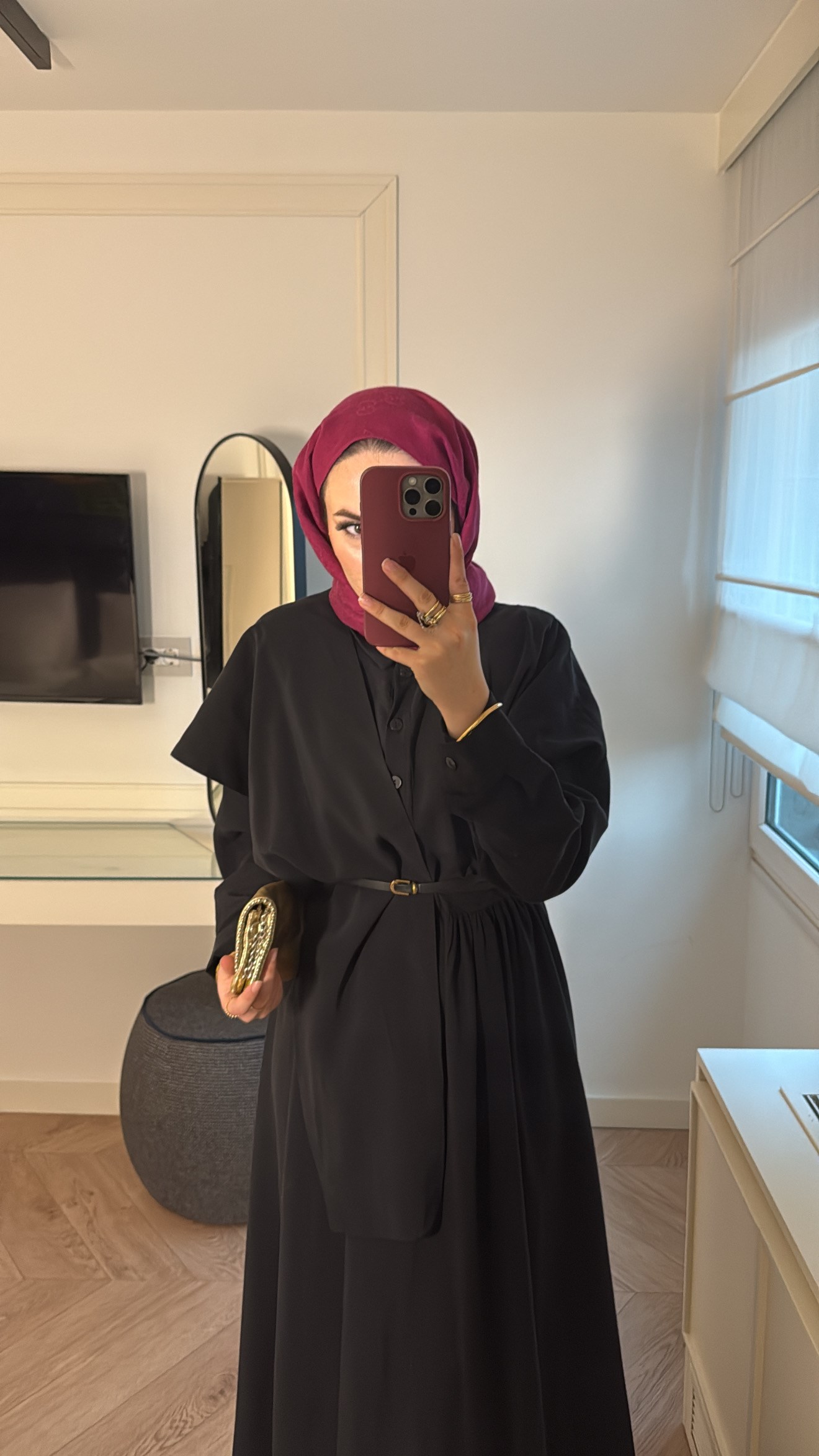 Serra Şal Detay Elbise - Siyah