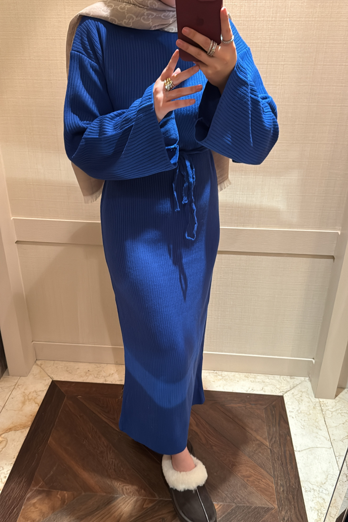 Triko elbise-lacivert