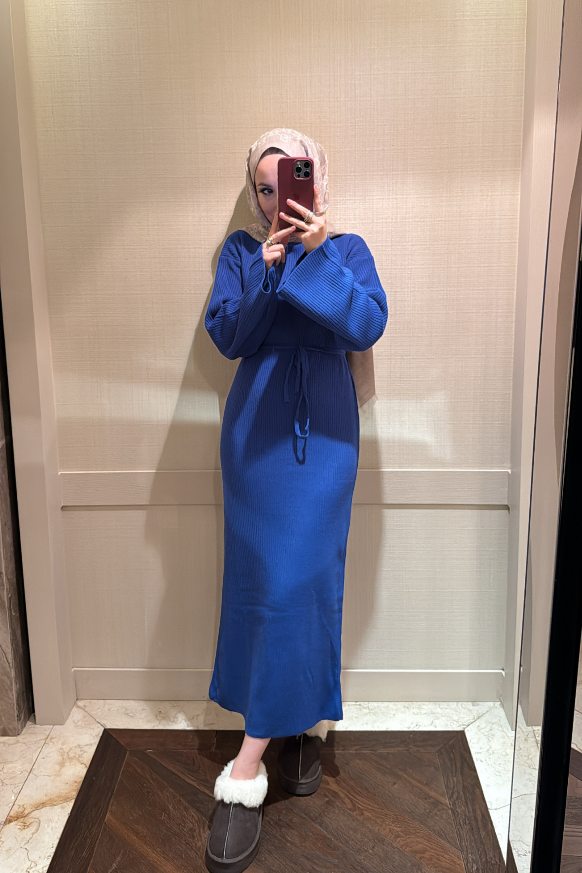 Triko elbise-lacivert