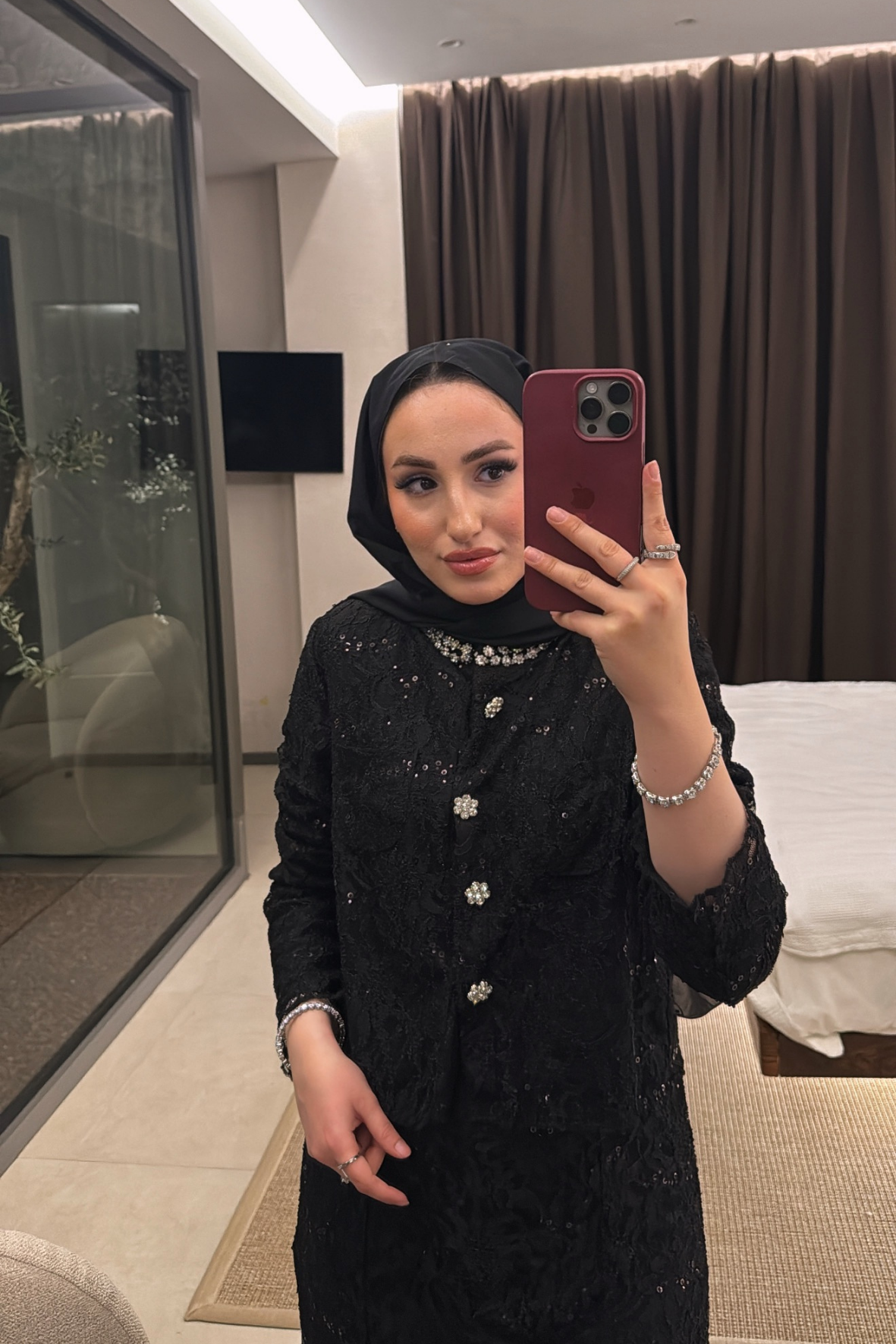 Umay İthal Dantelli Etekli Takım - Siyah 