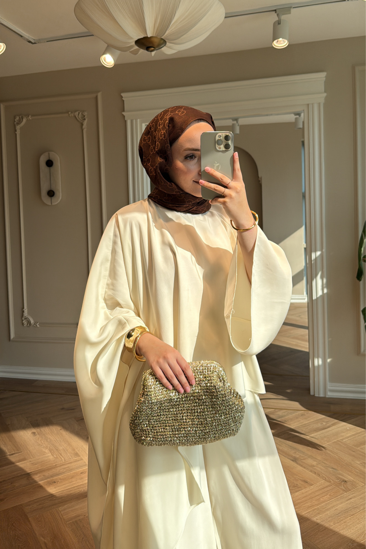 Vera Gold Aksesuarlı Pantolonlu Takım - Ekru