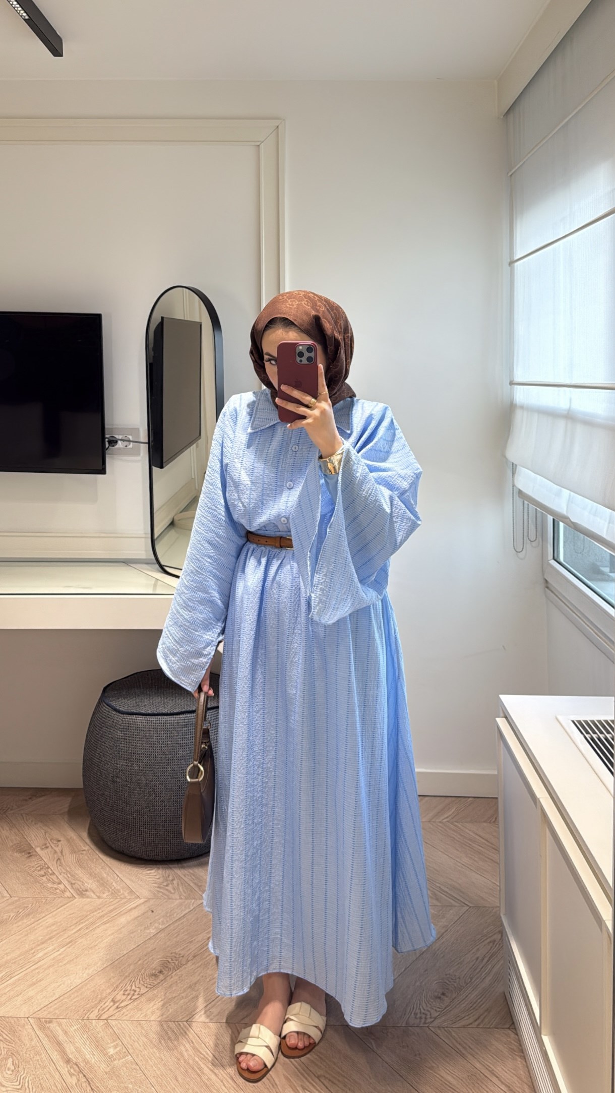 Deny Yarasa Kol Brode Etekli Takım - Bebe Mavisi 