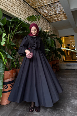 Movila tasarım elbise-siyah - vakronline