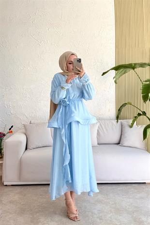 Tesettür Candy Elbise-Bebe Mavisi