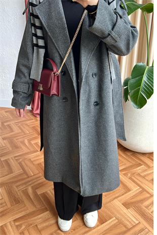 Massimo model kaşe kaban-gri - vakronline