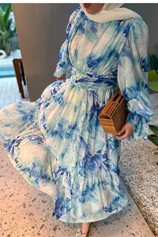 Cavalli elbise -mavi - vakronline