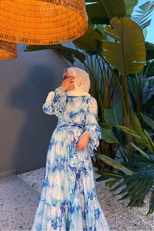 Cavalli elbise -mavi - vakronline