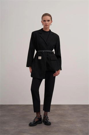 Vk tasarım blazer ceket -siyah - vakronline