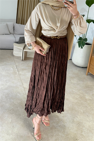 Saten kral etek-acı kahve - vakronline