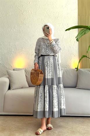 Diamond özel seri viskon takım-Gri