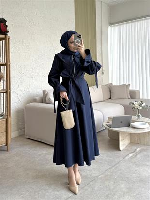 Morina bebe yaka elbise-lacivert - vakronline