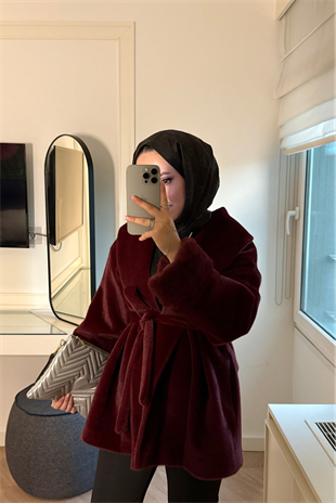 Kolları Tüylü Angora Kaban-Bordo