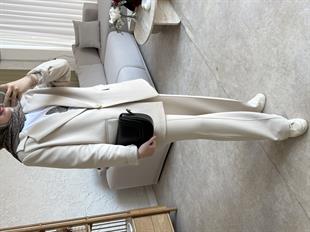Blazer ceketli takım -bej - vakronline