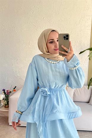 Tesettür Candy Elbise-Bebe Mavisi