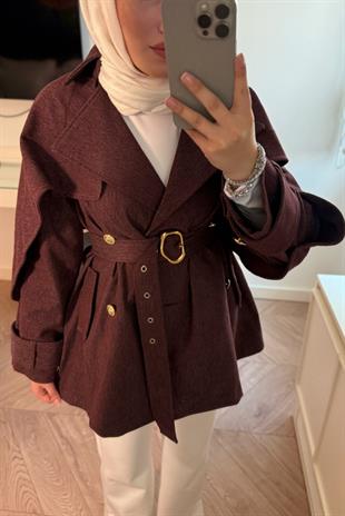 Camilla Denim Trençkot-Bordo