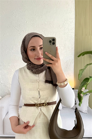 Tesettür Tuus etekli takım-bej - vakronline