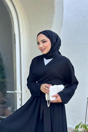 Oysh kumaş etekli takım-siyah - vakronline