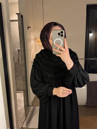 Swan şifon elbise-siyah - vakronline