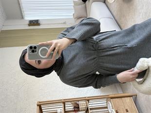 Triko elbise-gri - vakronline