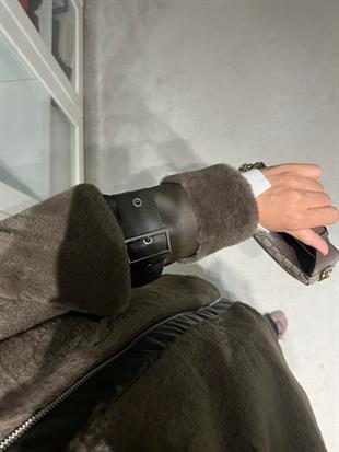 Zra muadi̇l kürklü ceket kaban -haki̇ - vakronline