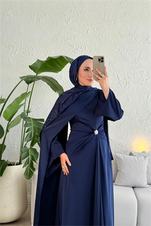 Since özel seri premium elbise -lacivert 