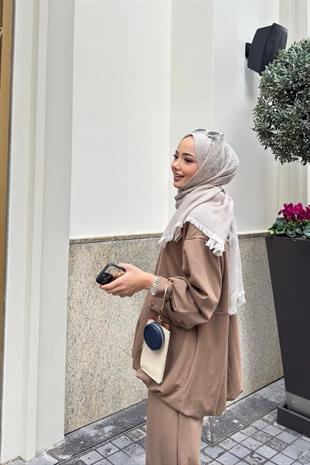 Balon model detaylı oys i̇kili takım-bej - vakronline