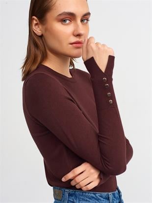 Zra model bisiklet yaka triko dilvin kazak-kahve - vakronline