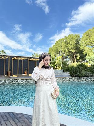 Linda etekli takım-bej - vakronline