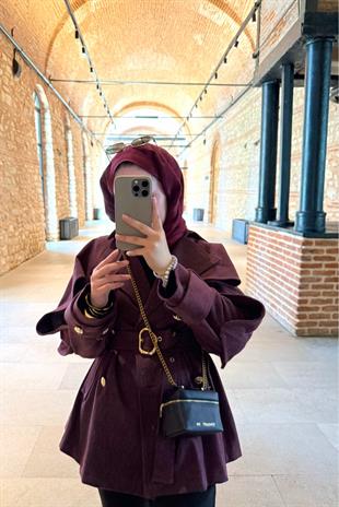 Camilla Denim Trençkot-Bordo