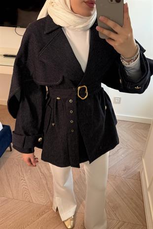 Camilla Denim Trençkot-Mavi