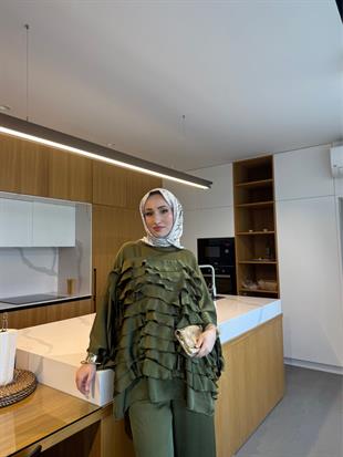 Love özel tasarım takım -haki - vakronline