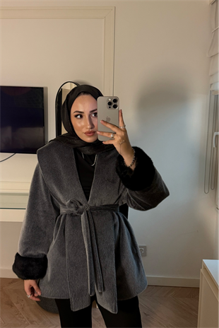 Kolları Tüylü Angora Kaban-Gri 