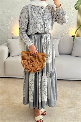 Diamond özel seri viskon takım-Gri