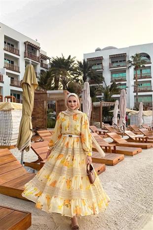 Amour etekli takım-sarı - vakronline