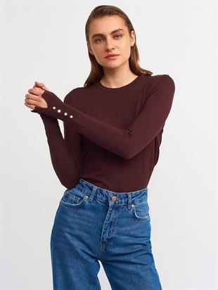 Zra model bisiklet yaka triko dilvin kazak-kahve - vakronline