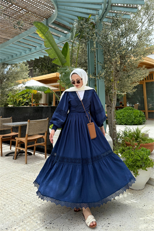 Rüya etekli takım-lacivert - Vakronline