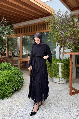 Mour etekli takım-siyah - vakronline