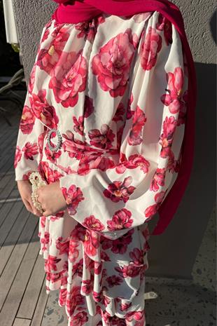 Mona elbise-pembe - vakronline