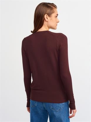 Zra model bisiklet yaka triko dilvin kazak-kahve - vakronline