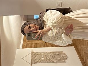 Swan şifon elbise-bej - vakronline - Vakronline