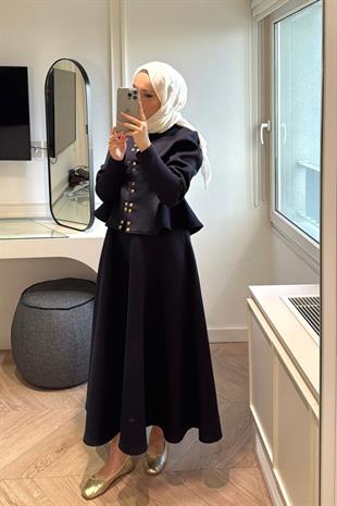 Puf Scuba Etekli Takım-Lacivert