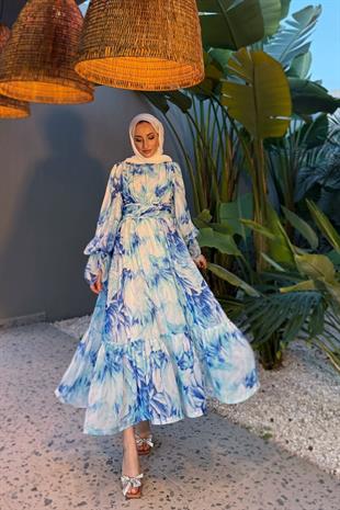 Cavalli elbise -mavi - vakronline